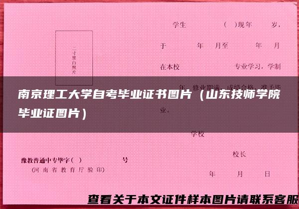 南京理工大学自考毕业证书图片（山东技师学院毕业证图片）