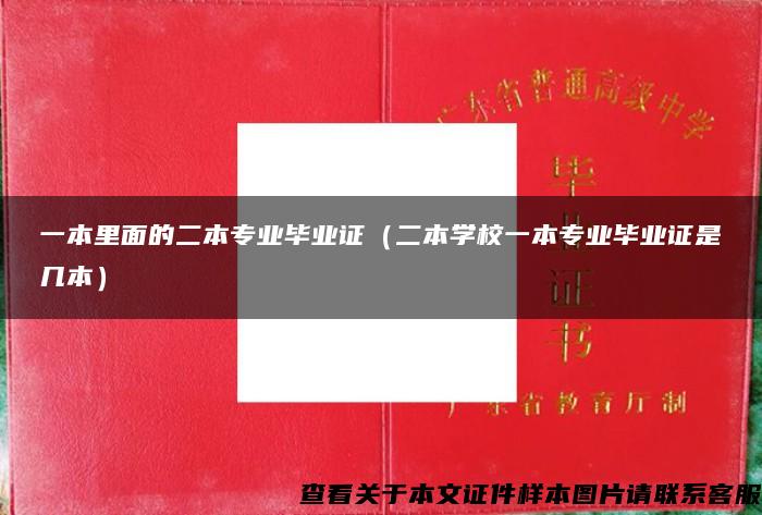 一本里面的二本专业毕业证（二本学校一本专业毕业证是几本）