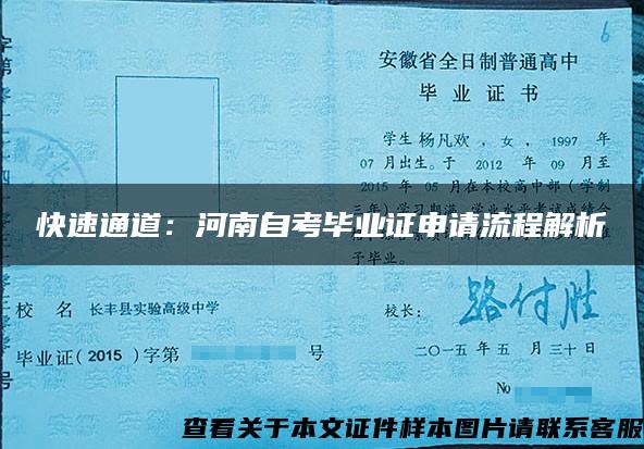 快速通道：河南自考毕业证申请流程解析