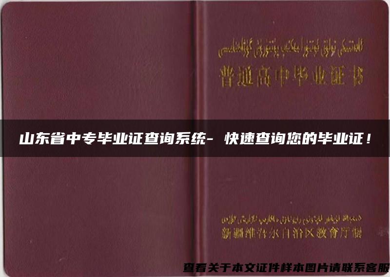 山东省中专毕业证查询系统- 快速查询您的毕业证！
