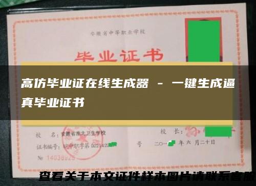 高仿毕业证在线生成器 - 一键生成逼真毕业证书