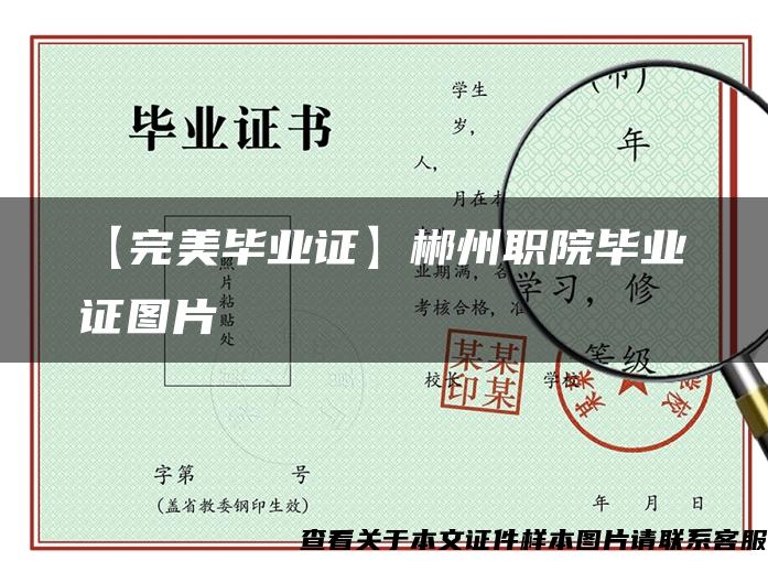 【完美毕业证】郴州职院毕业证图片
