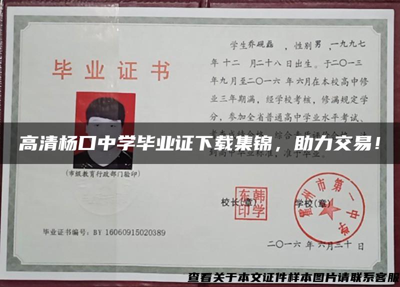 高清杨口中学毕业证下载集锦，助力交易！