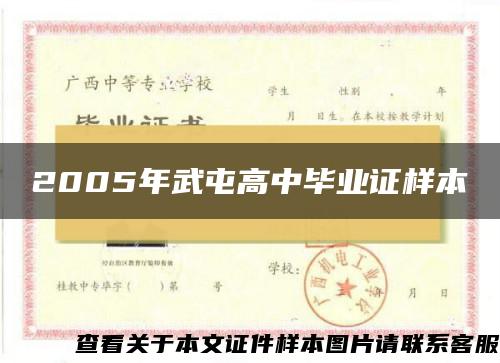 2005年武屯高中毕业证样本