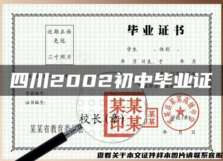 四川2002初中毕业证