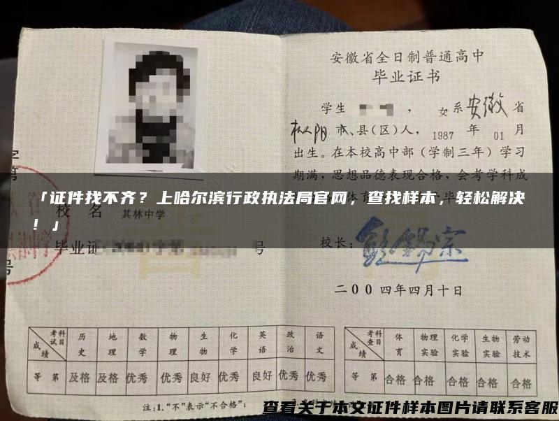 「证件找不齐？上哈尔滨行政执法局官网，查找样本，轻松解决！」