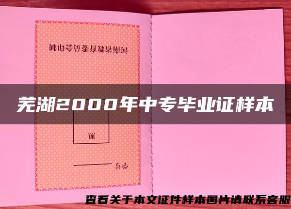 芜湖2000年中专毕业证样本