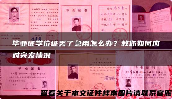 毕业证学位证丢了急用怎么办？教你如何应对突发情况