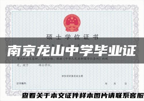 南京龙山中学毕业证