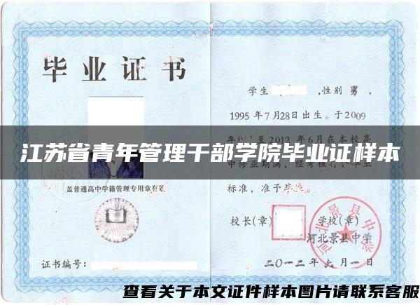 江苏省青年管理干部学院毕业证样本