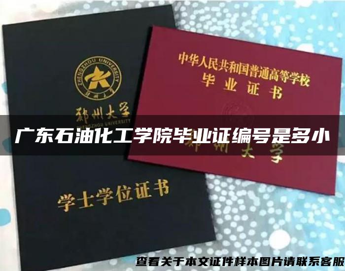 广东石油化工学院毕业证编号是多小