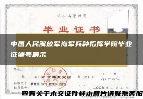 中国人民解放军海军兵种指挥学院毕业证编号展示