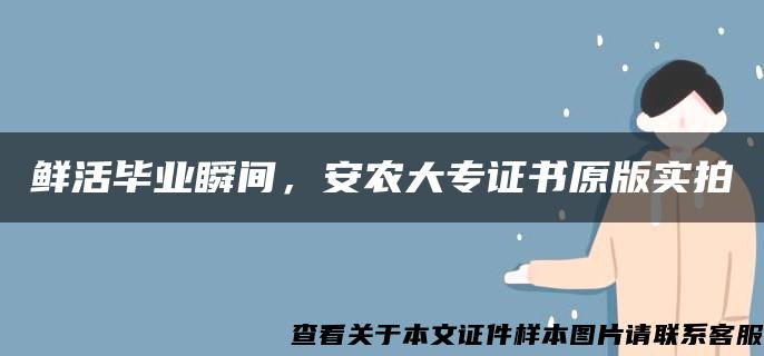 鲜活毕业瞬间，安农大专证书原版实拍