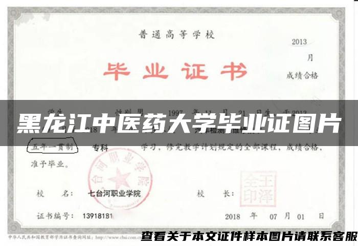 黑龙江中医药大学毕业证图片