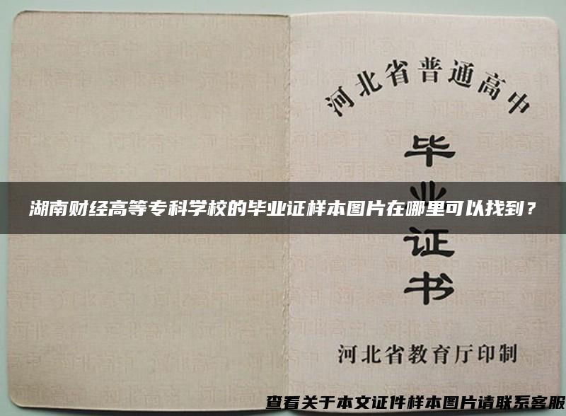 湖南财经高等专科学校的毕业证样本图片在哪里可以找到？