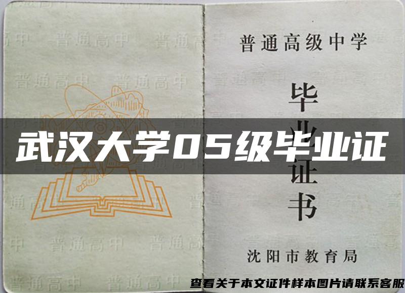 武汉大学05级毕业证