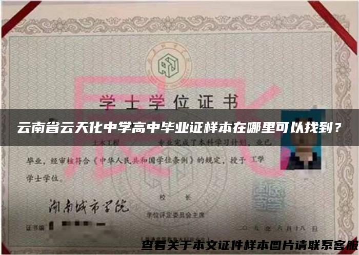 云南省云天化中学高中毕业证样本在哪里可以找到？