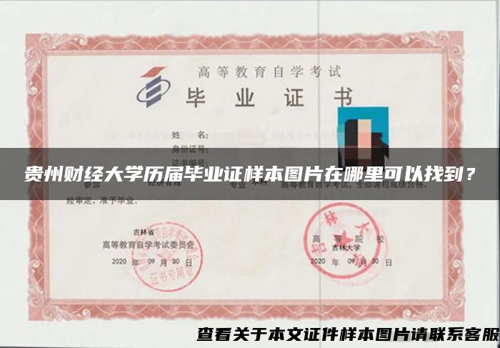 贵州财经大学历届毕业证样本图片在哪里可以找到？