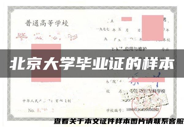 北京大学毕业证的样本