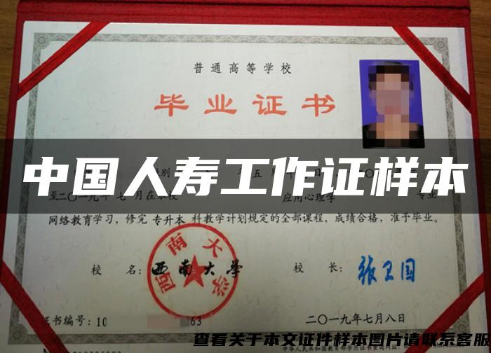 中国人寿工作证样本