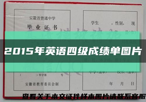 2015年英语四级成绩单图片缩略图
