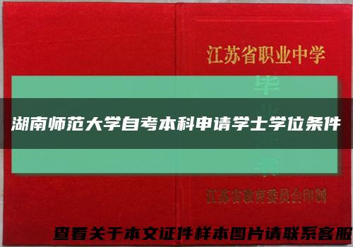 湖南师范大学自考本科申请学士学位条件缩略图