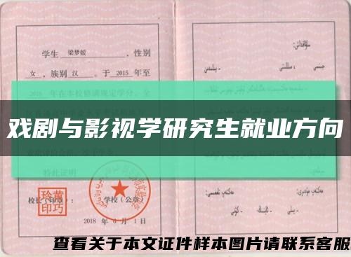 戏剧与影视学研究生就业方向缩略图