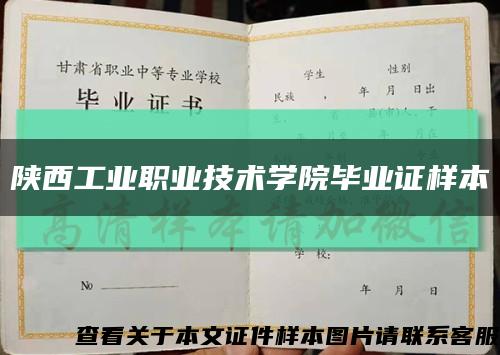 陕西工业职业技术学院毕业证样本缩略图