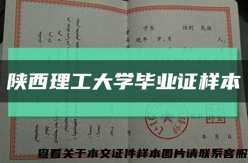 陕西理工大学毕业证样本缩略图