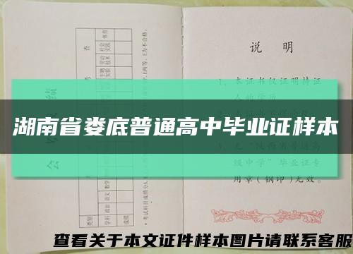 湖南省娄底普通高中毕业证样本缩略图