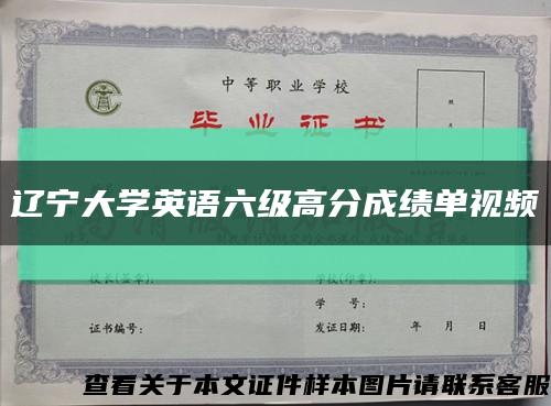 辽宁大学英语六级高分成绩单视频缩略图