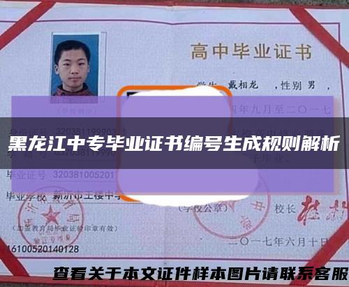 黑龙江中专毕业证书编号生成规则解析缩略图