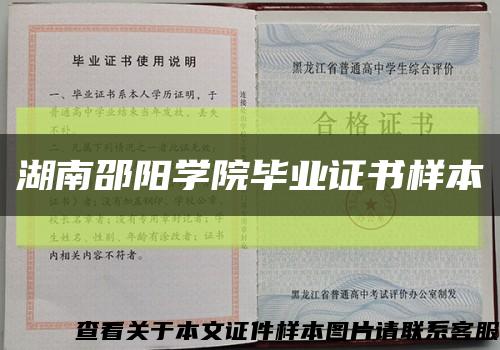 湖南邵阳学院毕业证书样本缩略图