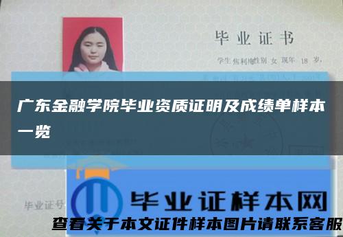 广东金融学院毕业资质证明及成绩单样本一览缩略图