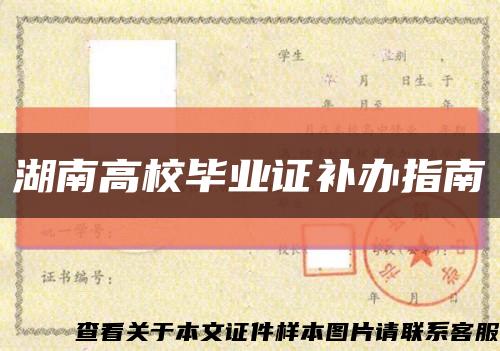 湖南高校毕业证补办指南缩略图