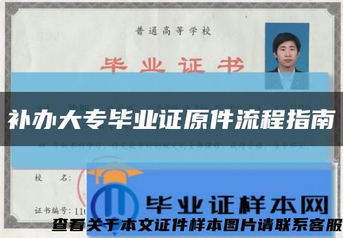 补办大专毕业证原件流程指南缩略图