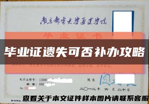 毕业证遗失可否补办攻略缩略图