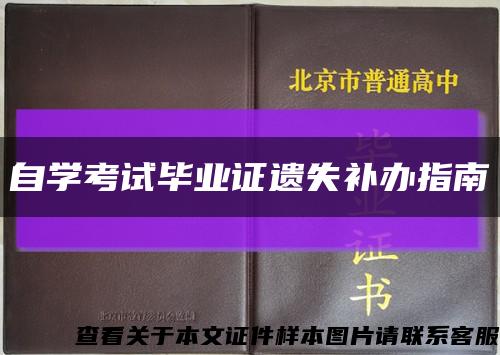 自学考试毕业证遗失补办指南缩略图