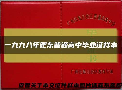 一九九八年肥东普通高中毕业证样本缩略图