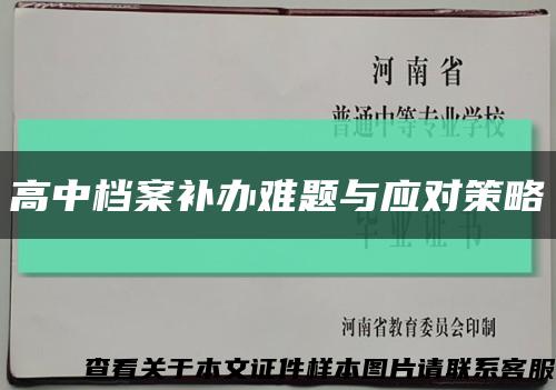 高中档案补办难题与应对策略缩略图