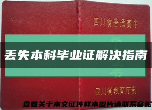 丢失本科毕业证解决指南缩略图