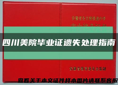 四川美院毕业证遗失处理指南缩略图