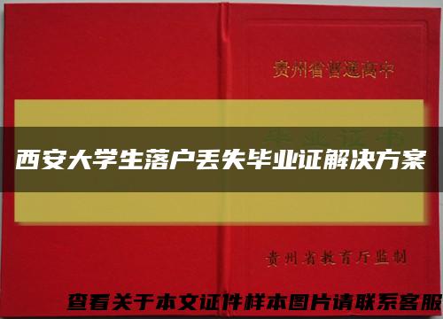 西安大学生落户丢失毕业证解决方案缩略图