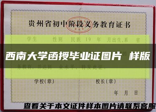 西南大学函授毕业证图片 样版缩略图