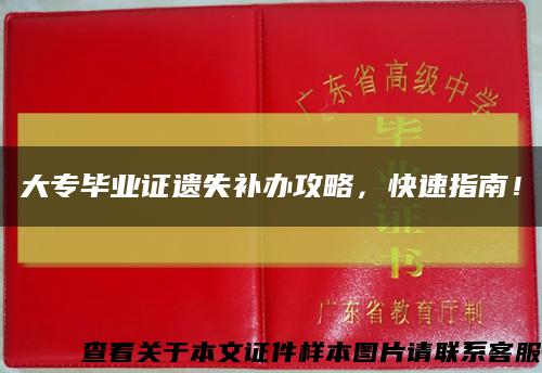 大专毕业证遗失补办攻略，快速指南！缩略图