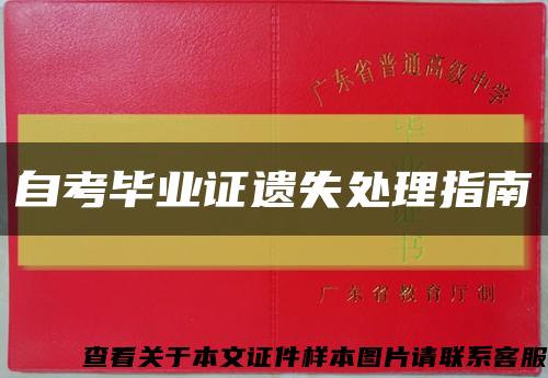 自考毕业证遗失处理指南缩略图