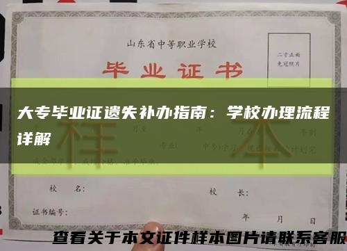 大专毕业证遗失补办指南：学校办理流程详解缩略图