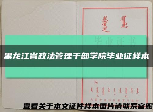 黑龙江省政法管理干部学院毕业证样本缩略图
