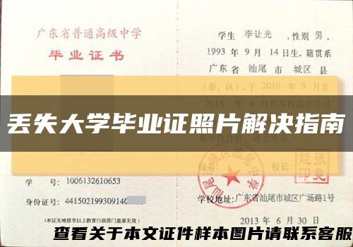 丢失大学毕业证照片解决指南缩略图