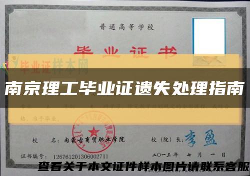 南京理工毕业证遗失处理指南缩略图
